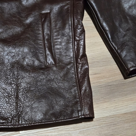 Oscar Leopold Cuir Leather Chocolate Brown Boho Hippie 70's Jacket Size L - Picture 5 of 16